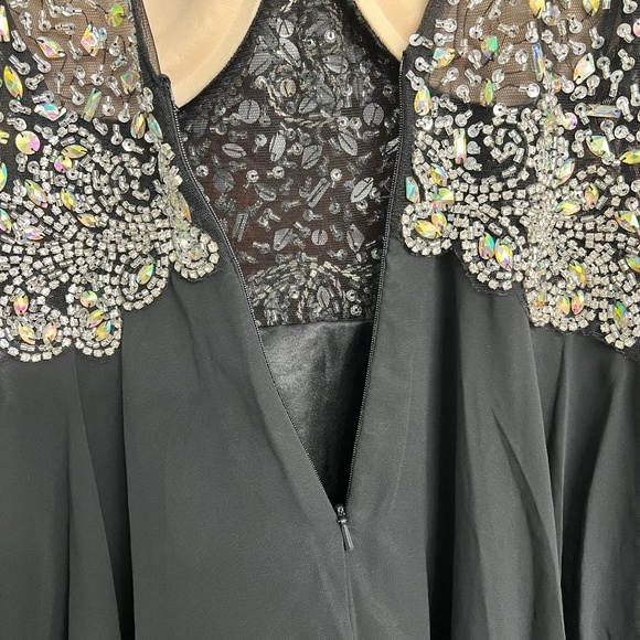 Dancing Queen Beaded Cocktail Dress Black NWOT Size Large - Picture 7 of 16